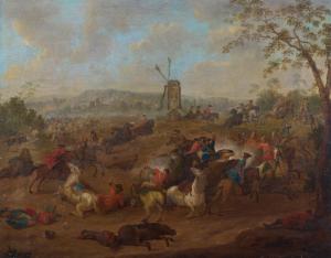 Karel Breydel, detto il Cavaliere di Anversa (Anversa, 1678 – 1733), Scena di battaglia con cavalieri